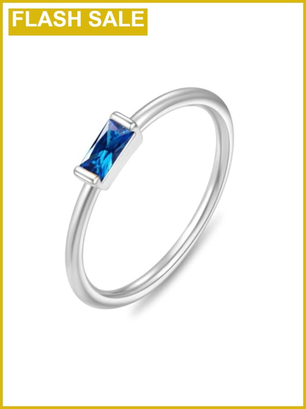 Dainty Birthstone Stackable Ring Cubic Zirconia Brass Band